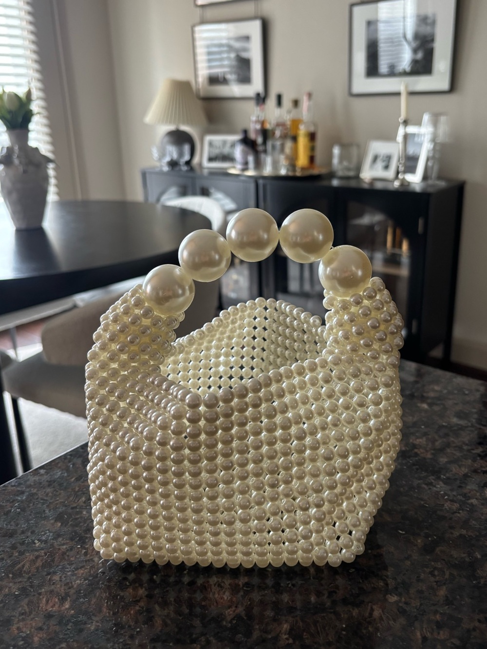 Dolce Vita Pearl Beaded Mini Bag in Cream - Picture 2 of 2